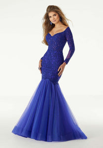 Size 16 Long Sleeve Mermaid Prom Dress