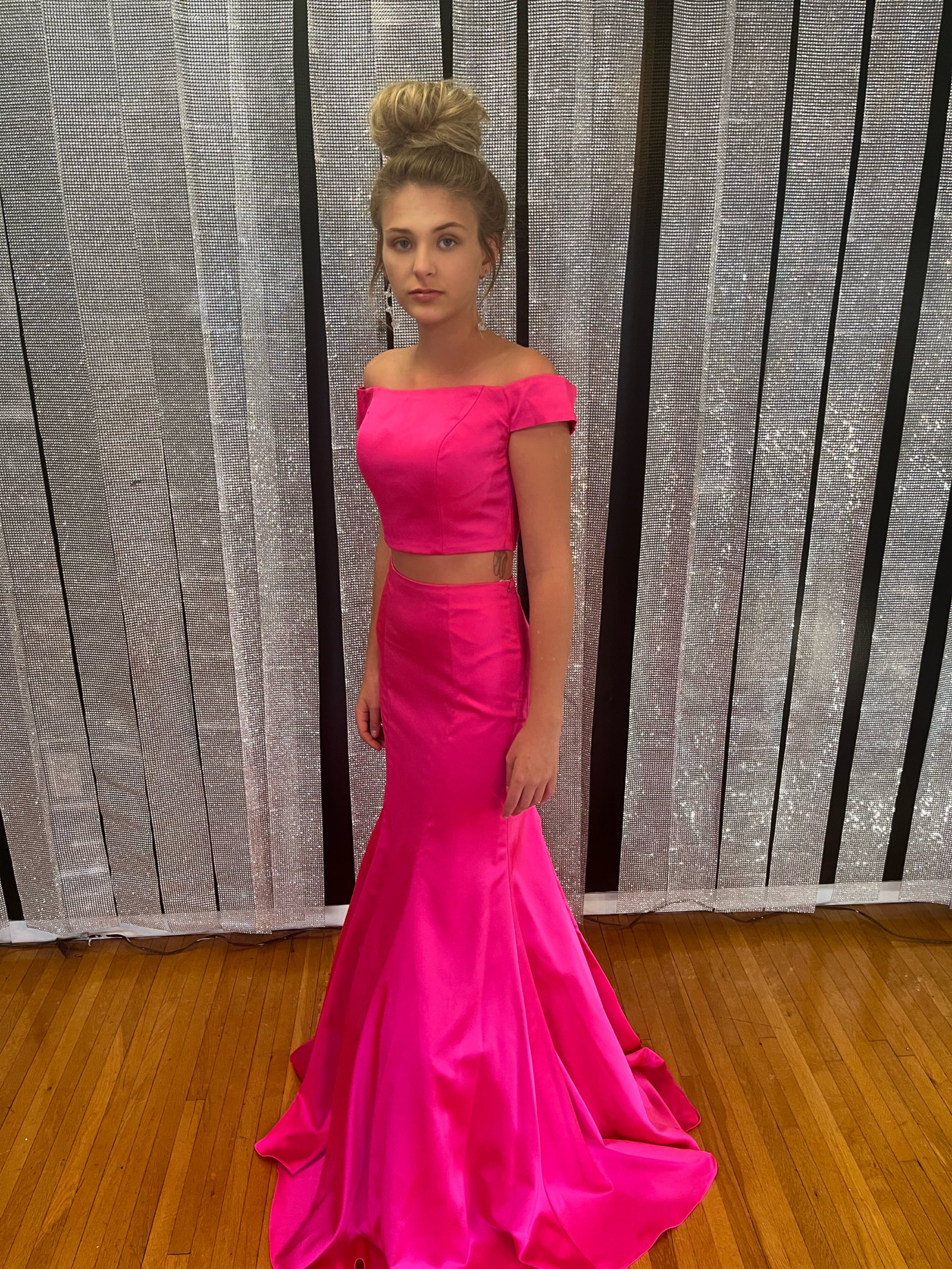 Size 00 hot pink prom gown